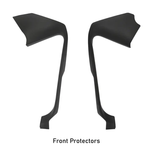 Pair of black front protectors with curved arms, shown side by side.